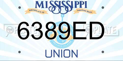 6389ED Mississippi License Plate