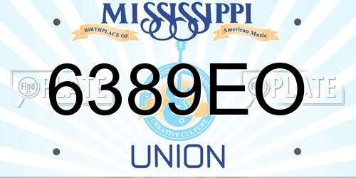 6389EO Mississippi License Plate