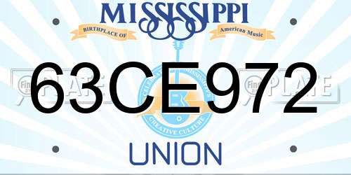 63CE972 Mississippi License Plate