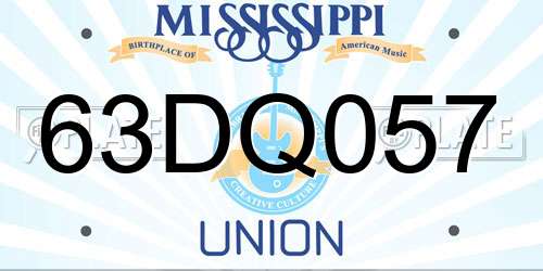 63DQ057 Mississippi License Plate