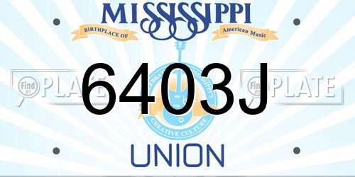 6403J Mississippi License Plate