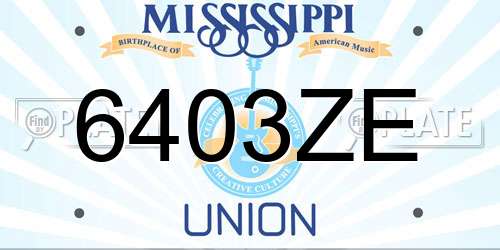 6403ZE Mississippi License Plate