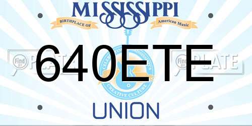 640ETE Mississippi License Plate