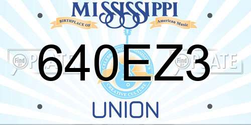 640EZ3 Mississippi License Plate