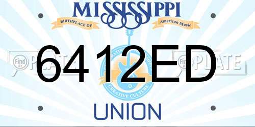 6412ED Mississippi License Plate