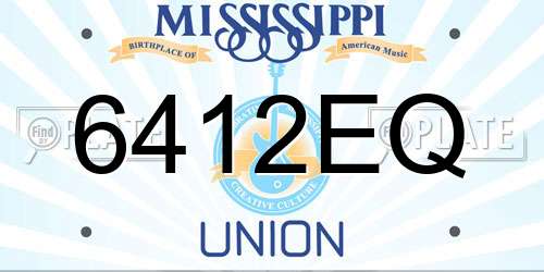 6412EQ Mississippi License Plate