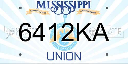6412KA Mississippi License Plate