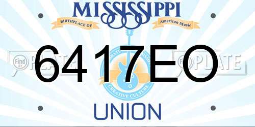 6417EO Mississippi License Plate