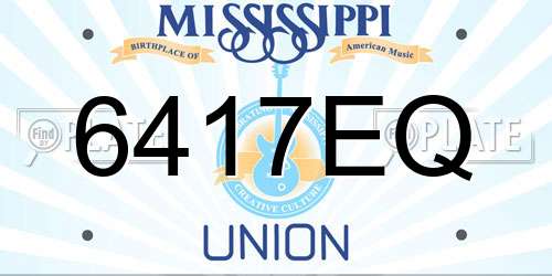 6417EQ Mississippi License Plate
