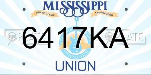 6417KA Mississippi License Plate