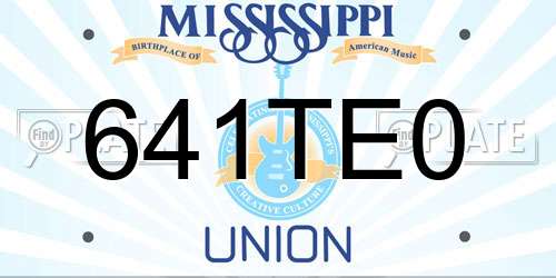 641TE0 Mississippi License Plate