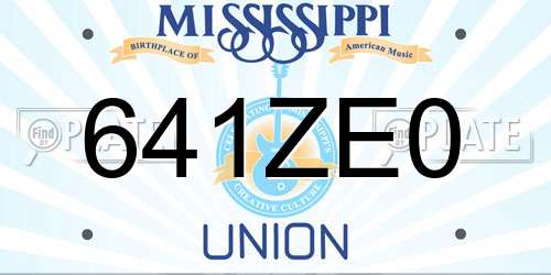 641ZE0 Mississippi License Plate