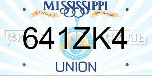 641ZK4 Mississippi License Plate