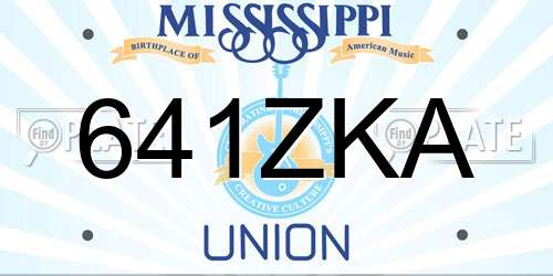 641ZKA Mississippi License Plate