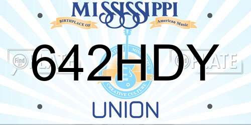 642HDY Mississippi License Plate