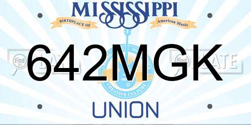 642MGK Mississippi License Plate