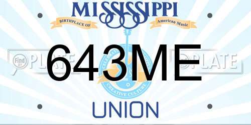 643ME Mississippi License Plate