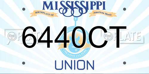 6440CT Mississippi License Plate