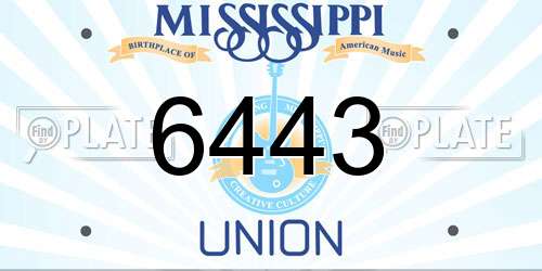 6443 Mississippi License Plate