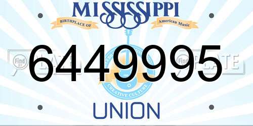 6449995 Mississippi License Plate