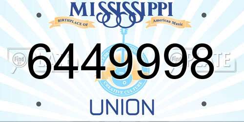6449998 Mississippi License Plate