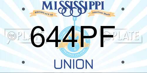 644PF Mississippi License Plate