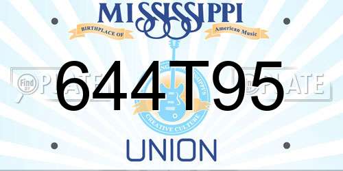 644T95 Mississippi License Plate