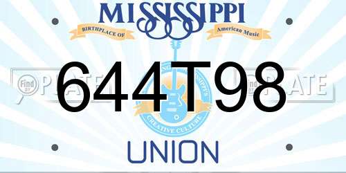 644T98 Mississippi License Plate