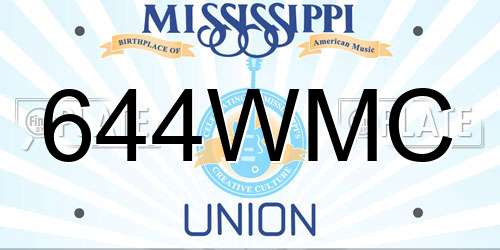 644WMC Mississippi License Plate