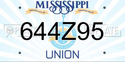 644Z95 Mississippi License Plate
