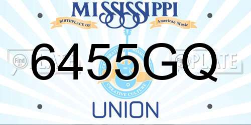 6455GQ Mississippi License Plate