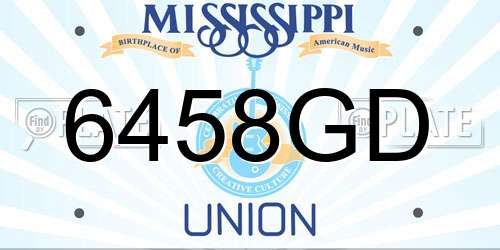 6458GD Mississippi License Plate