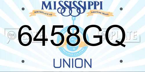 6458GQ Mississippi License Plate