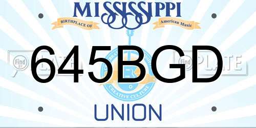 645BGD Mississippi License Plate