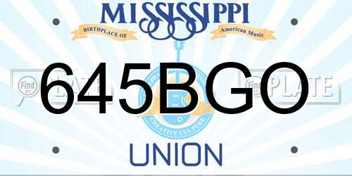 645BGO Mississippi License Plate