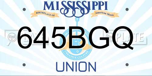 645BGQ Mississippi License Plate