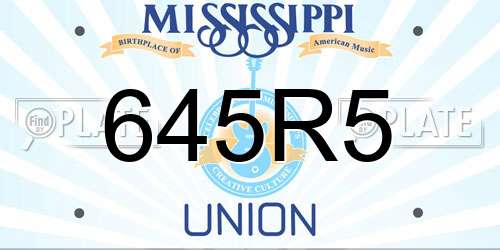 645R5 Mississippi License Plate