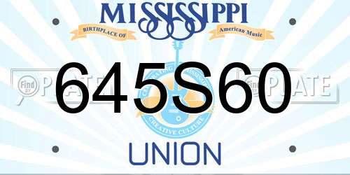 645S60 Mississippi License Plate