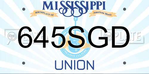 645SGD Mississippi License Plate