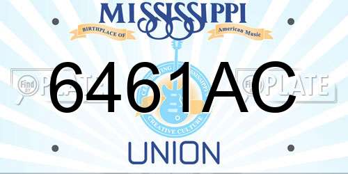 6461AC Mississippi License Plate