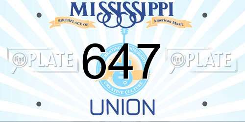 647 Mississippi License Plate