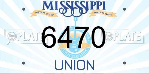 6470 Mississippi License Plate