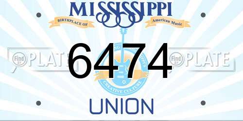 6474 Mississippi License Plate