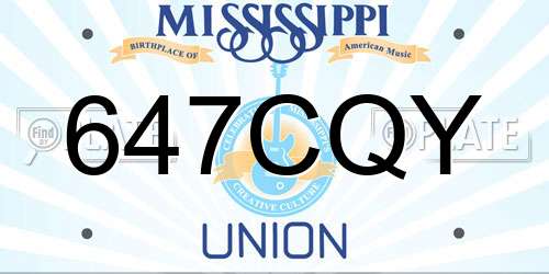 647CQY Mississippi License Plate