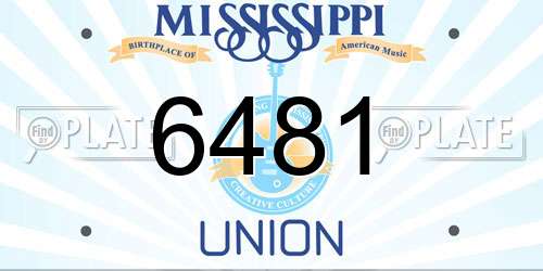 6481 Mississippi License Plate