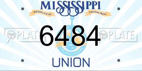 6484 Mississippi License Plate