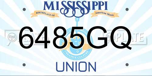 6485GQ Mississippi License Plate