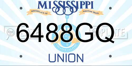 6488GQ Mississippi License Plate