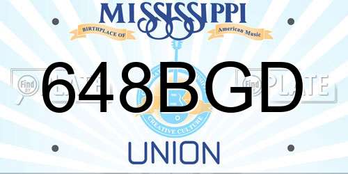 648BGD Mississippi License Plate