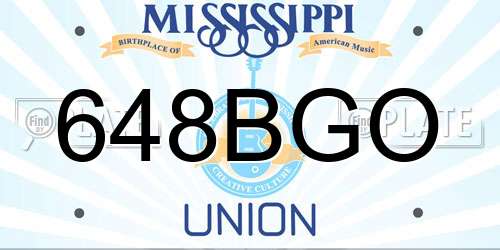 648BGO Mississippi License Plate